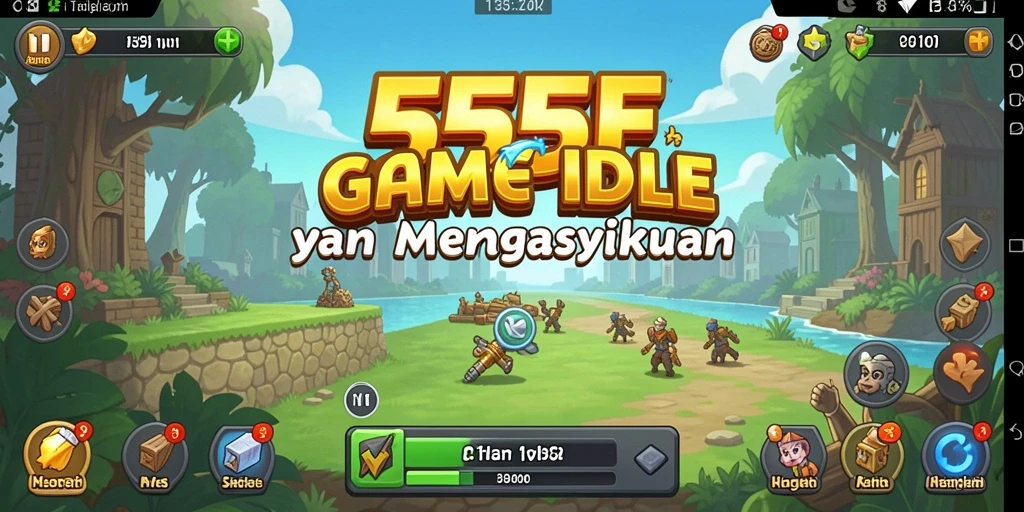 Tangkapan layar gameplay 555F yang menampilkan aksi Idle yang seru.