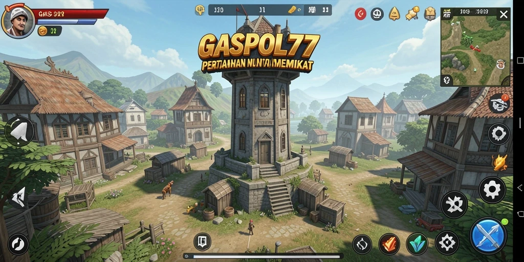 Tangkapan layar menunjukkan gameplay menawan dari GASPOL77 dengan menara dan musuh.