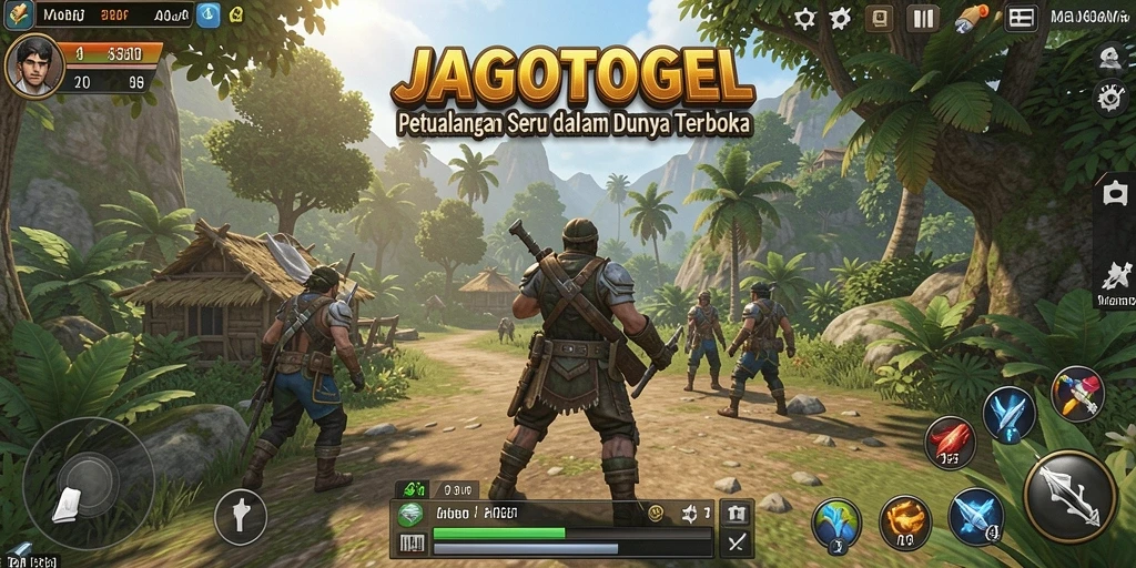 Tampilan gameplay JAGOTOGEL menunjukkan aksi seru di dunia terbuka.