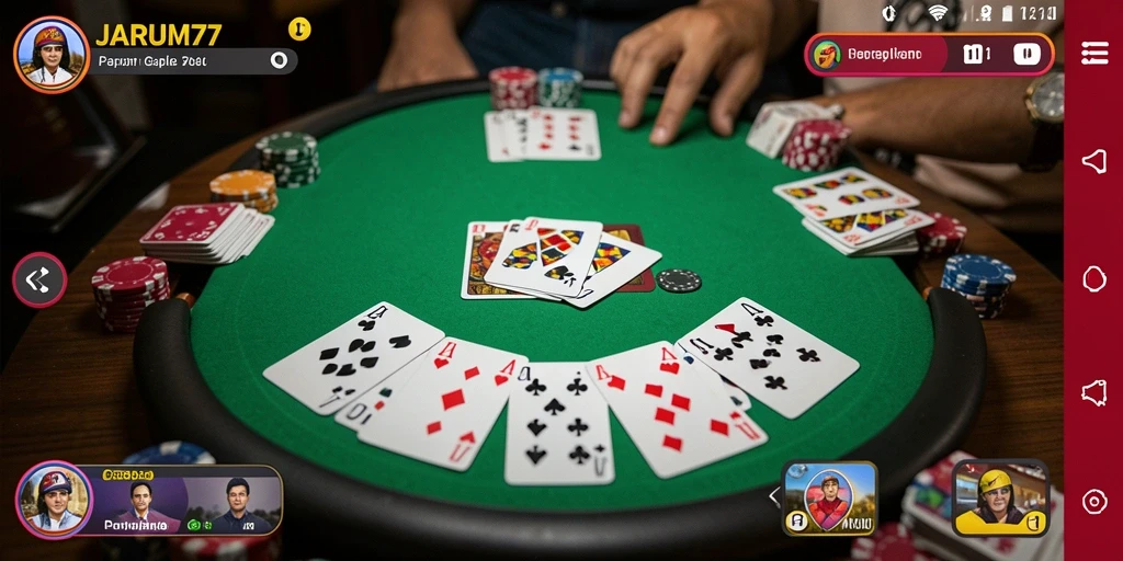 Tampilan gameplay seru JARUM77 saat bermain Gaple.