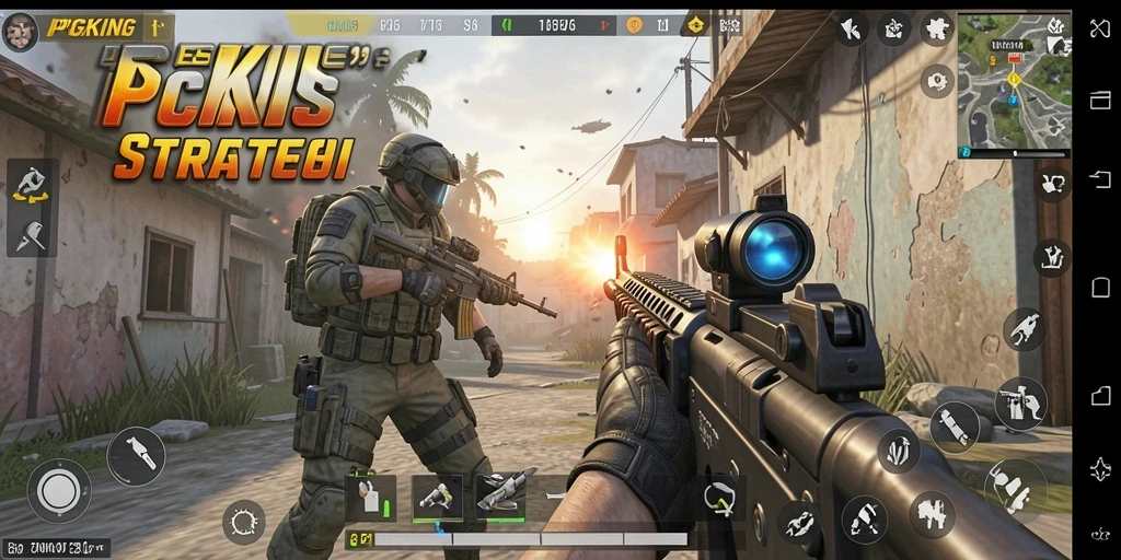 Screenshot PGKING menampilkan aksi menegangkan dalam pertempuran FPS.