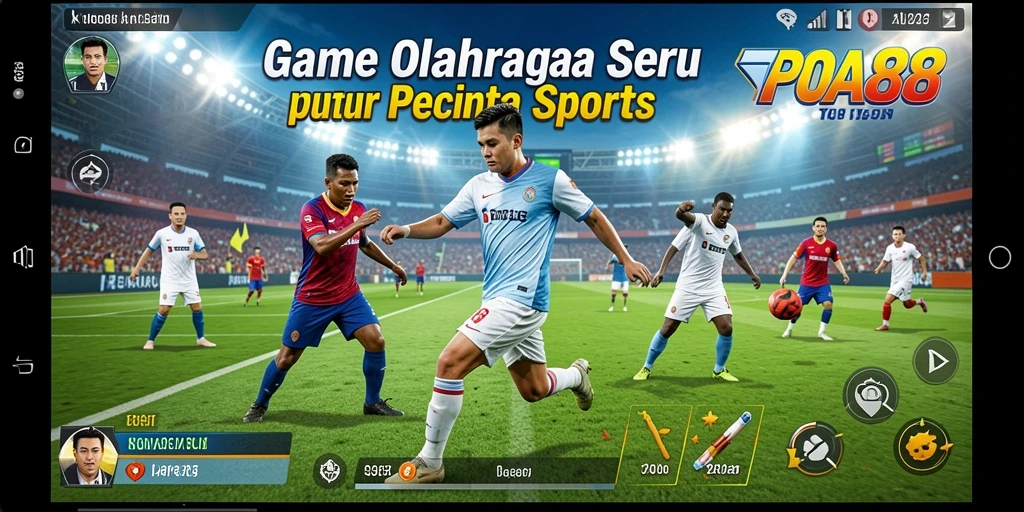 Screenshot gameplay POA88 menampilkan aksi seru di lapangan olahraga.